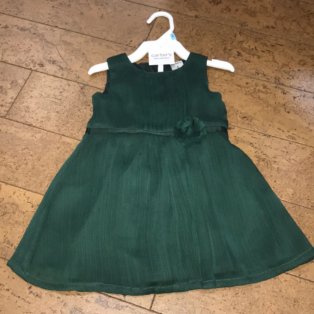 Carters sleeveless hunter green dress with bloomer